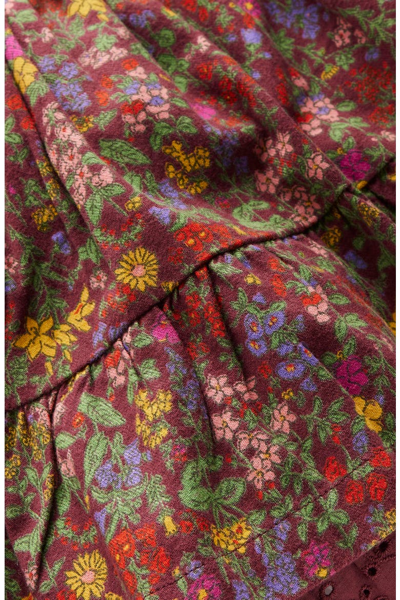 Kids' Floral Print Woven Skirt, Alternate, color, CHESTNUT FLOWER MEADOW