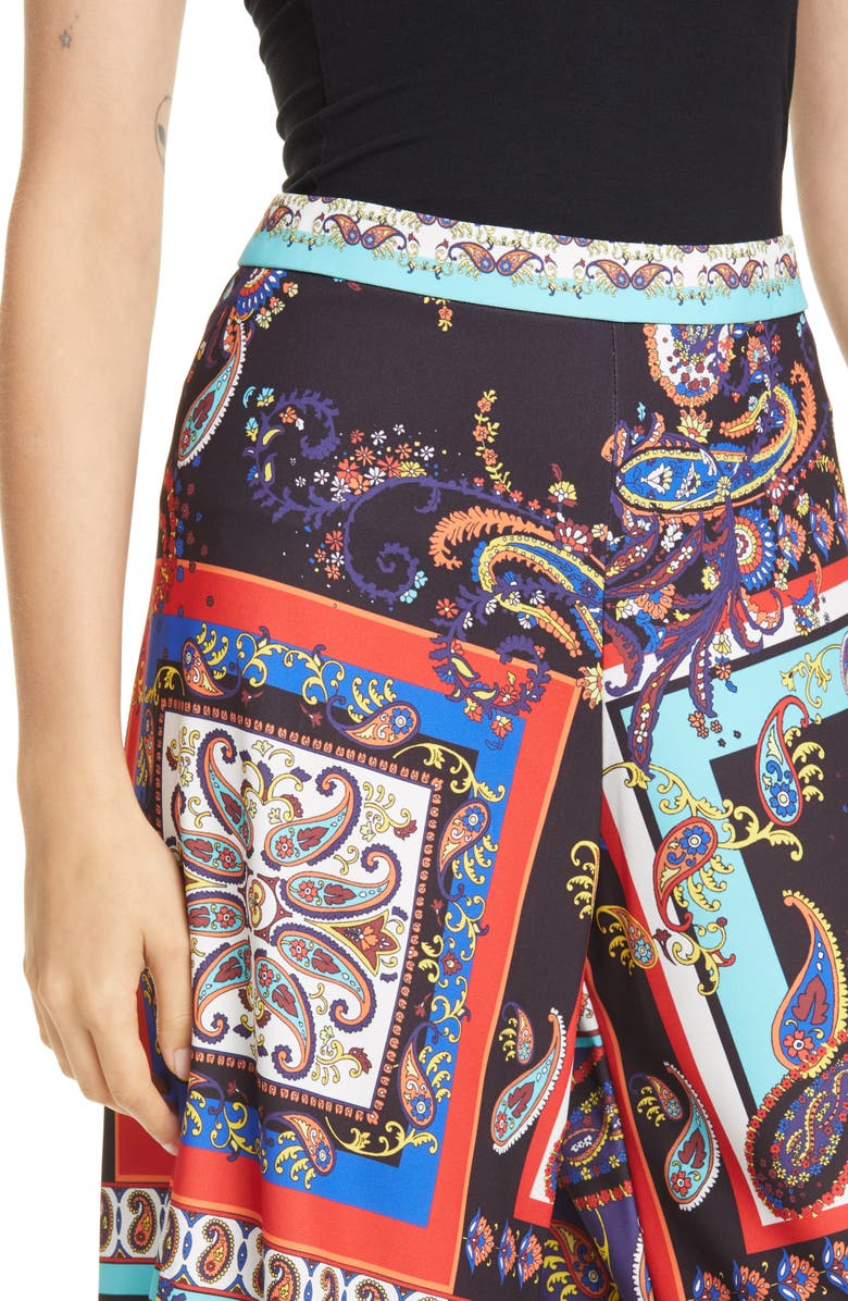 Alice + Olivia Athena Print Super Flared Wide Leg Pants, Alternate, color,