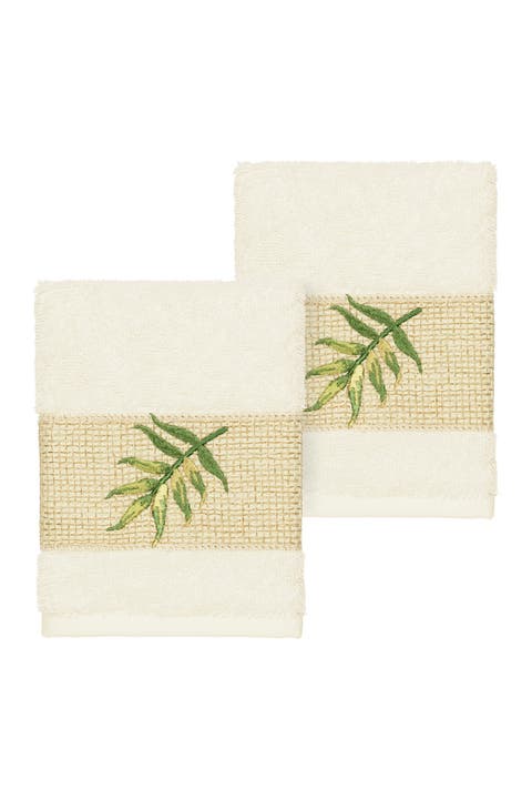 Zoe Embellished Washcloth - Set of 2 - Cream