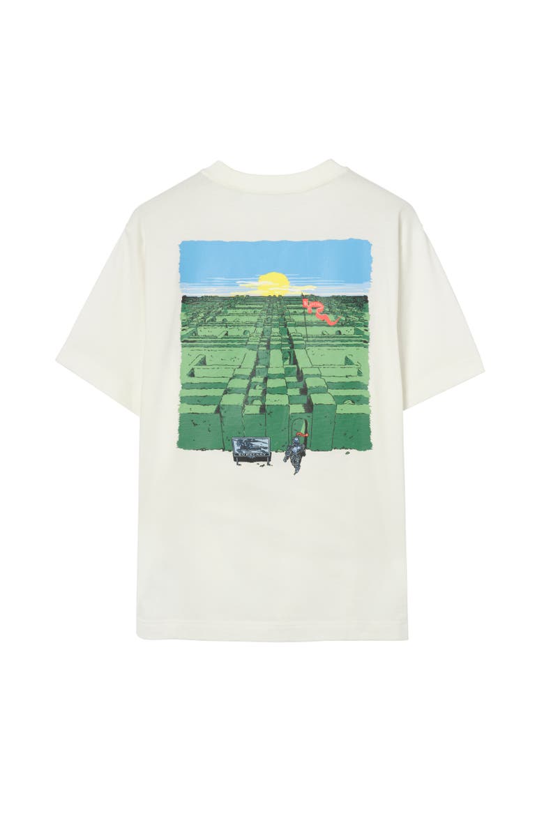 Maze Cotton T-shirt, Alternate, color, Chalk white