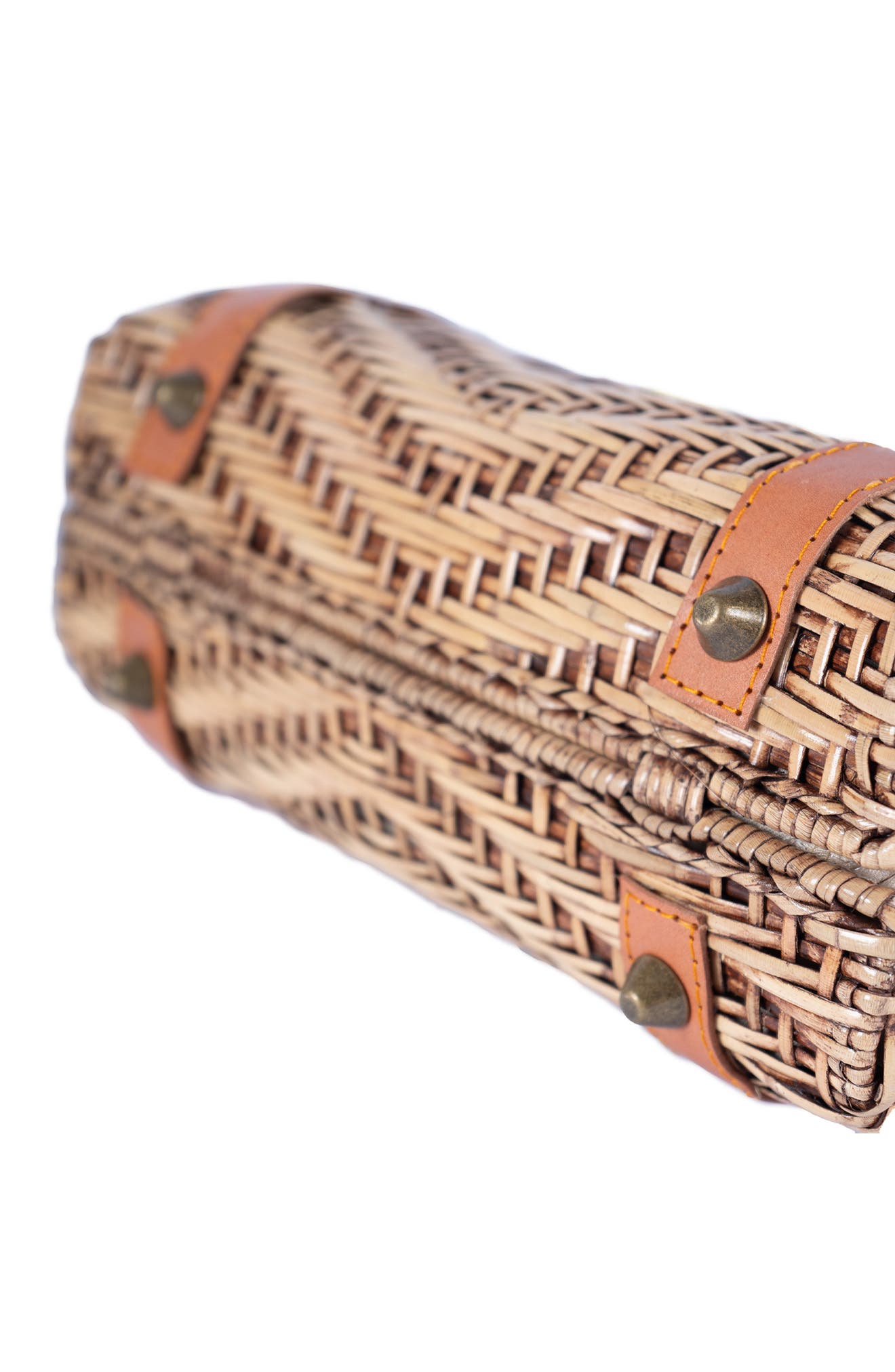 Jelavu Morgana Rattan & Leather Shoulder Bag, Alternate, color, Tan