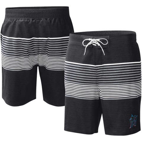 Men's G-III Sports by Carl Banks  Black Miami Marlins Coastline Volley Swim Shorts