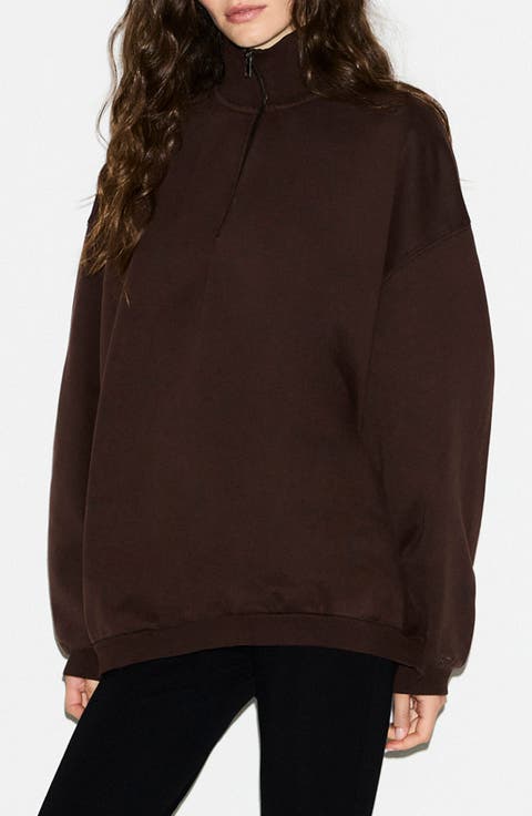 Slouchy Half Zip Pullover