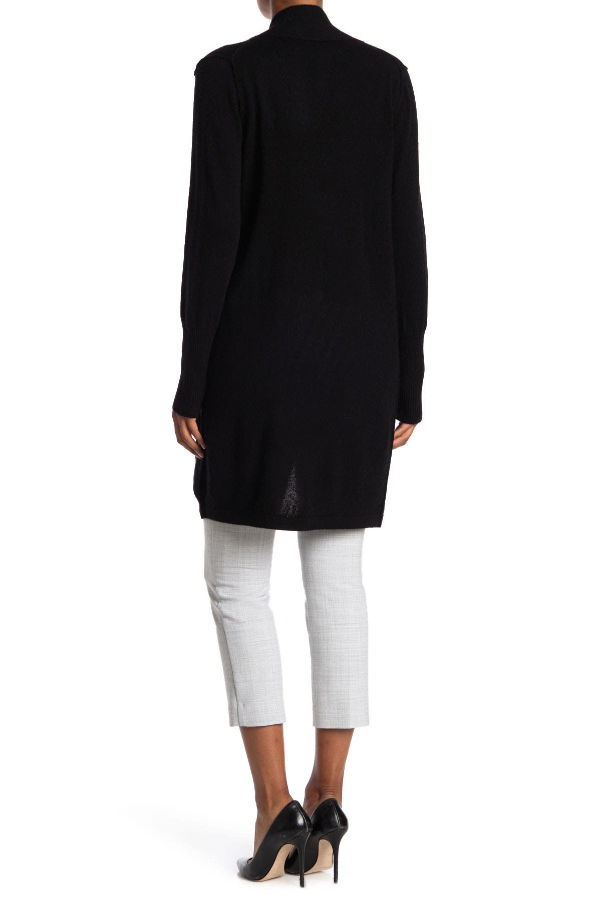 Magaschoni Ribbed Open Front Cashmere Long Cardigan (Women) | Nordstromrack