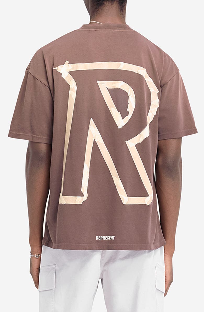 Represent Masking Tape Monogram Cotton Graphic T-Shirt, Alternate, color, 