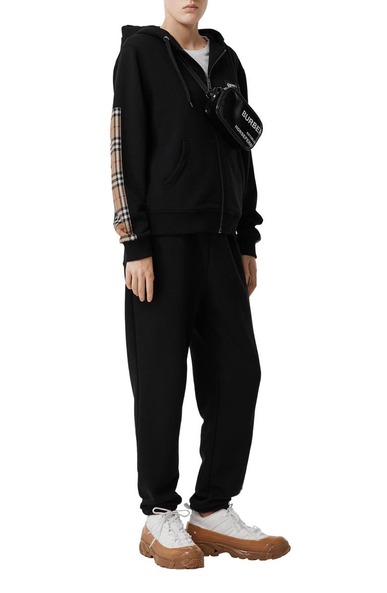 Burberry Aubree Vintage Check Panel Hoodie, Alternate, color, 