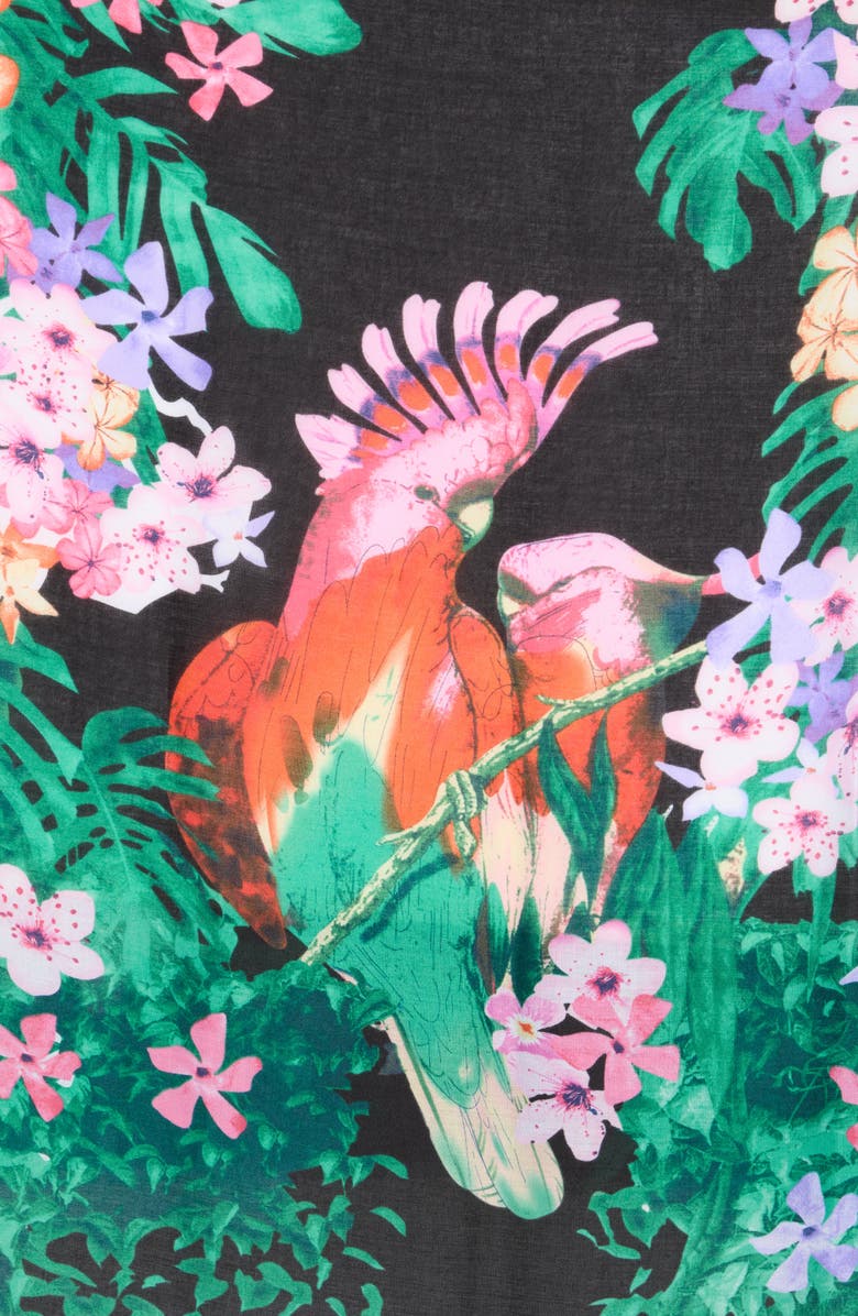 AREA STARS Flower Print Scarf, Alternate, color, Black