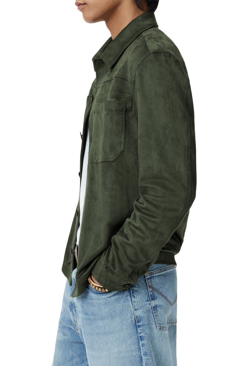 Mota Regular Fit Faux Suede Shirt Jacket, Alternate, color, MOSS