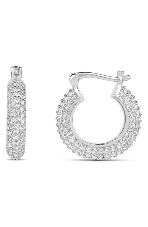 Small Pavé Hoop Earrings
