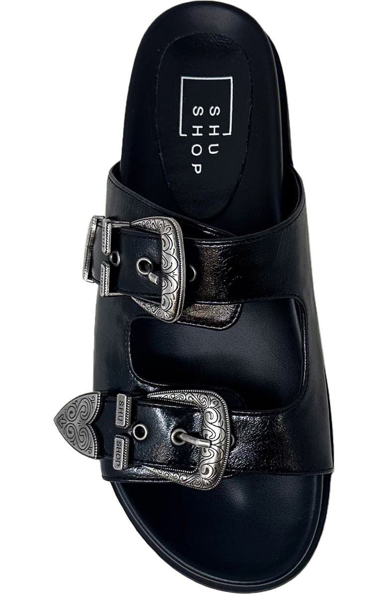 SHUSHOP Dolly Two-Strap Sandal, Alternate, color, Black