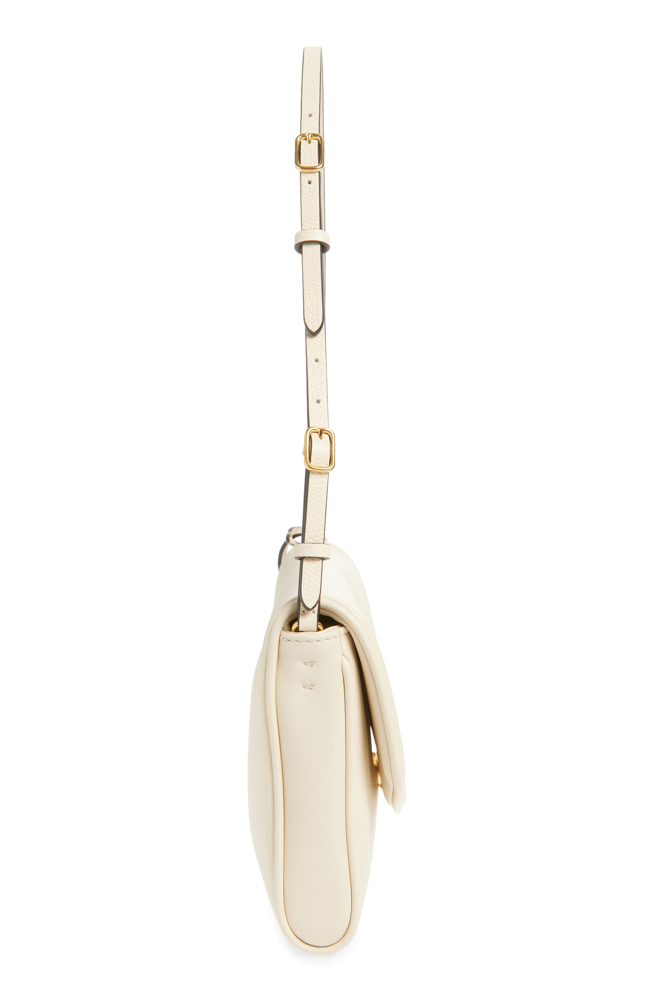 Small DeVain Leather Shoulder Bag, Alternate, color, WHITE