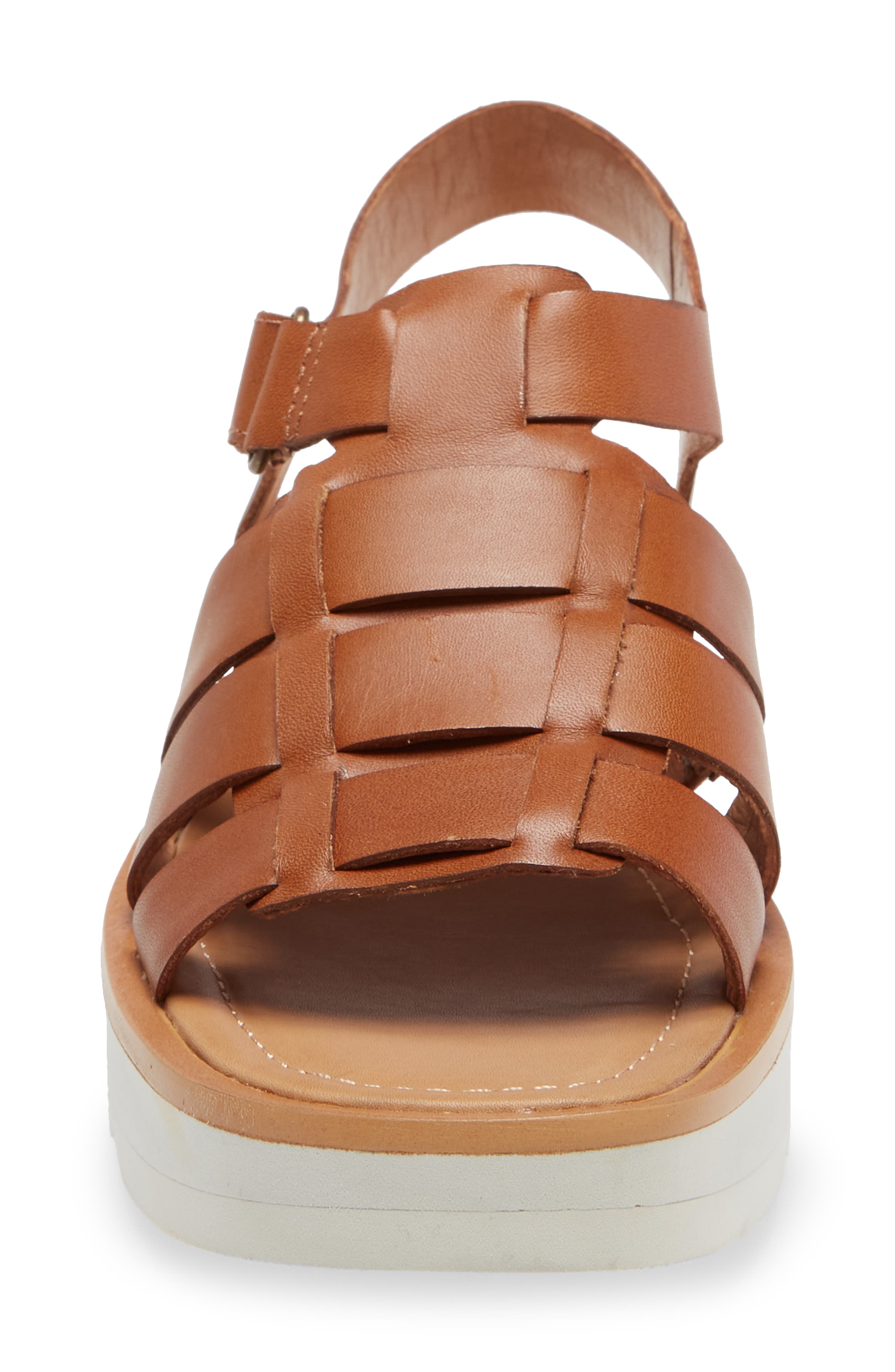 The Fisherman Flatform Sandal, Alternate, color, ENGLISH SADDLE
