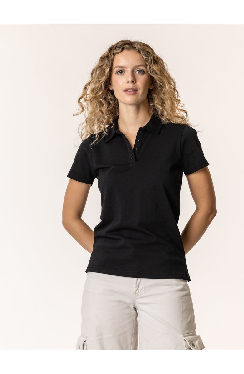 Vottera Women's Organic Cotton Polo Shirts, Main, color, Black