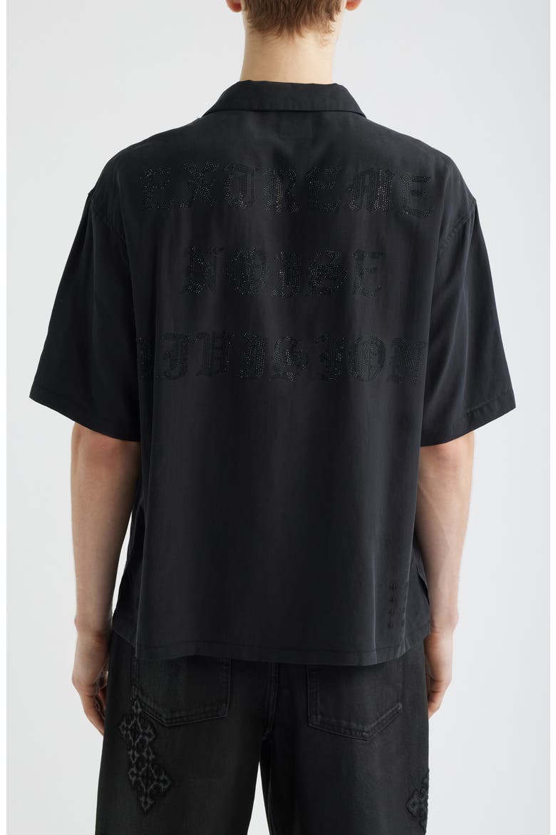 End Diner Logo Camp Shirt, Alternate, color, BLACK