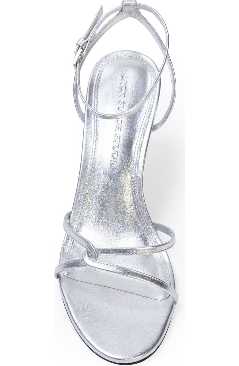 BLACK SUEDE STUDIO Miley 70 Sandal, Alternate, color, Silver Metallic Leather