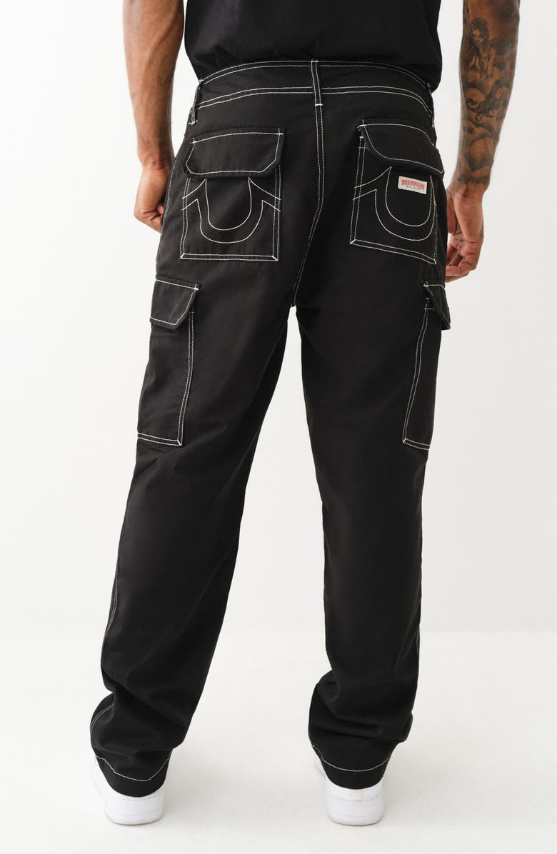 True Religion Cargo Pants, Alternate, color, Jet Black
