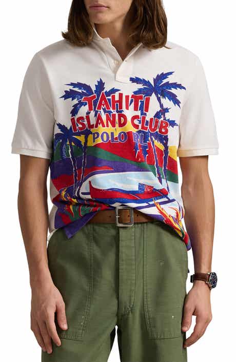Polo Ralph Lauren Classic Fit Mesh Cotton Graphic Polo