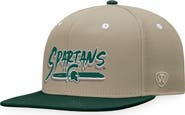 TOP OF THE WORLD Men's Top of the World Khaki/Green Michigan State Spartans Land Snapback Hat