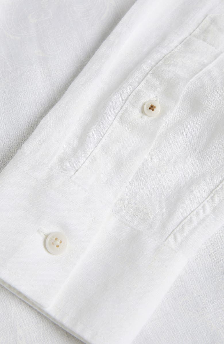 Ted Baker London Mackley Paisley Linen & Cotton Button-Up Shirt, Alternate, color,