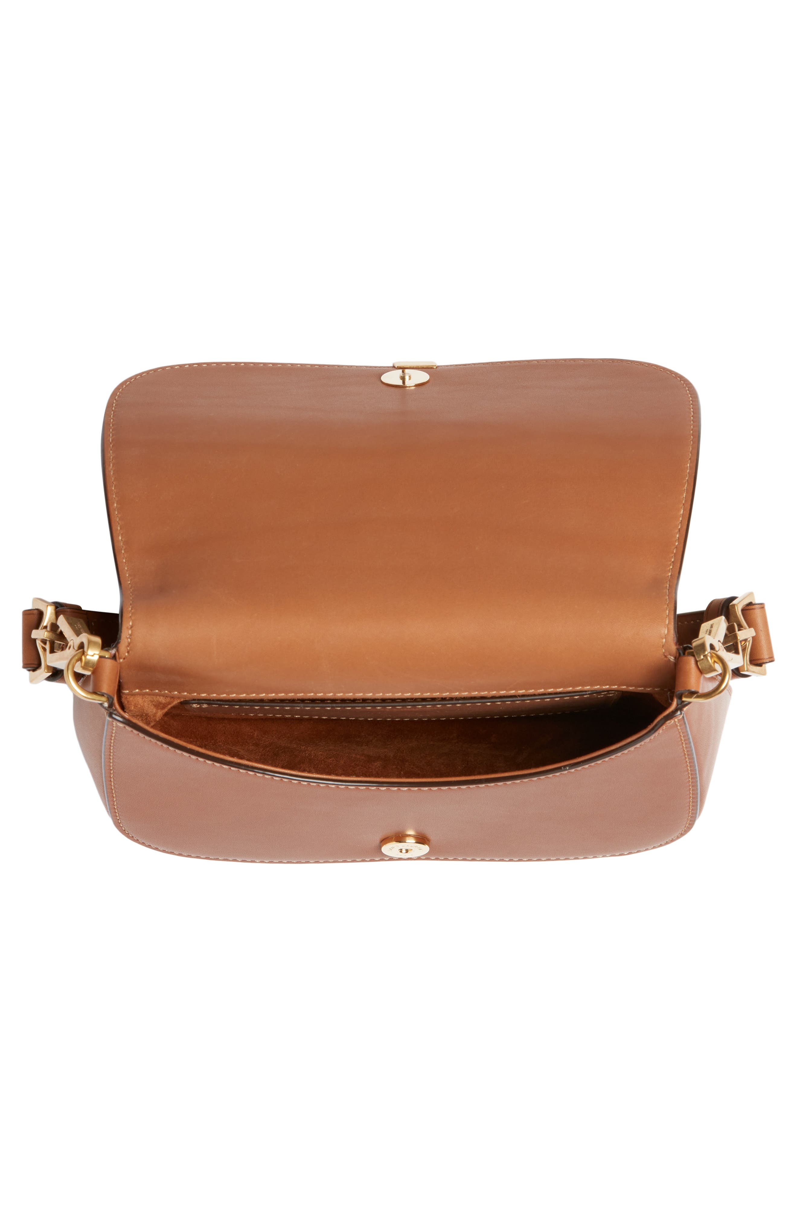 Saint Laurent Voltaire Leather Top Handle Bag, Alternate, color, Brick