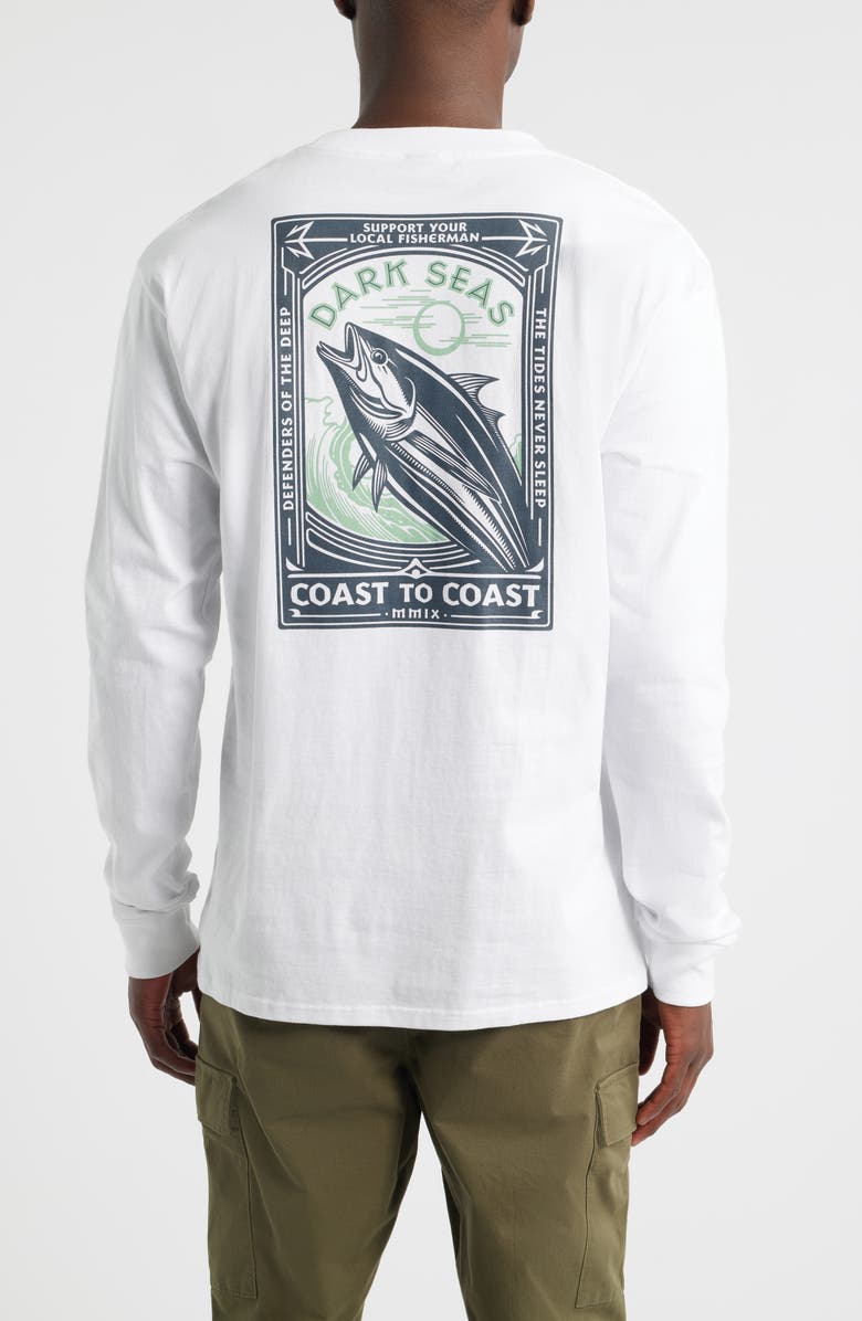 DARK SEAS Never Sleep Long Sleeve Graphic T-Shirt, Alternate, color, White