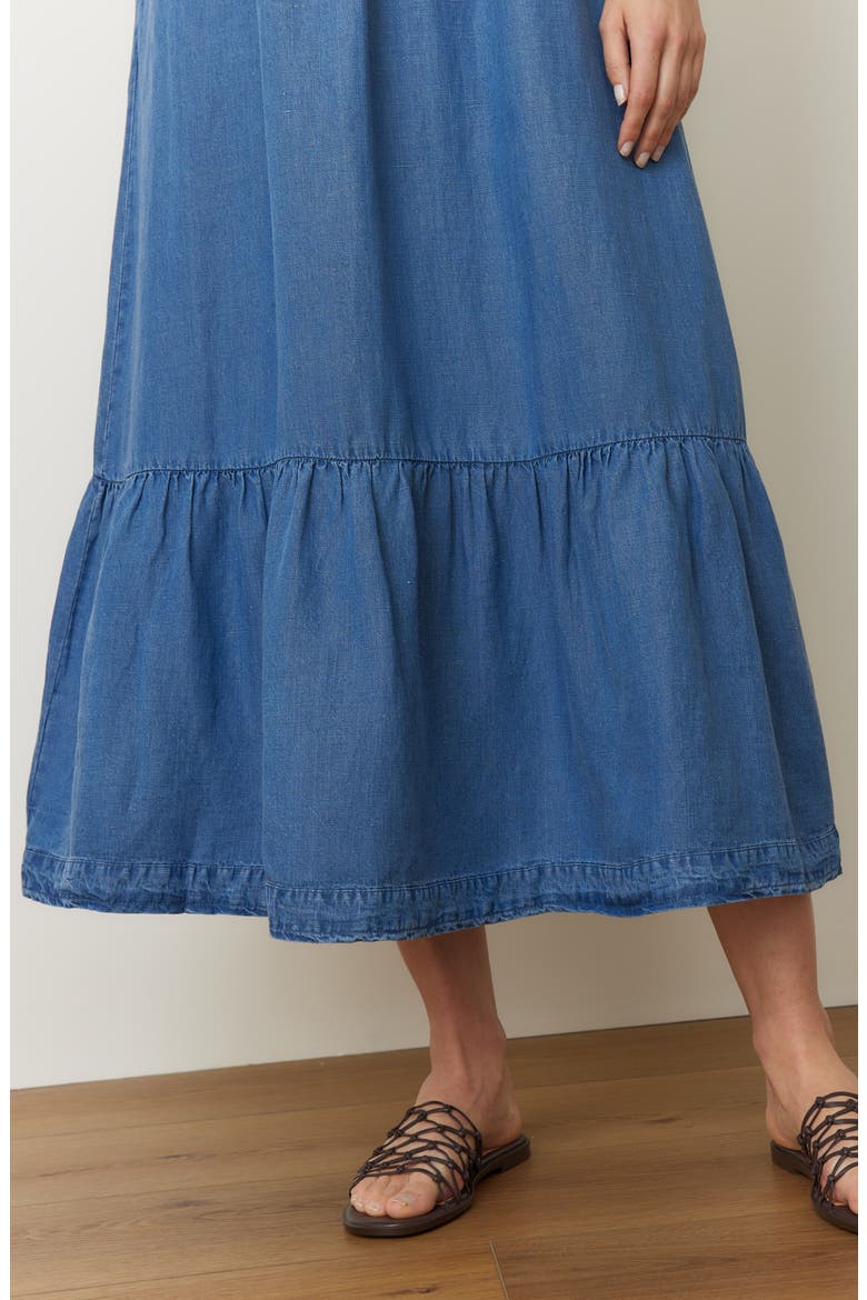 Selene Smocked Sleeveless Maxi Dress, Alternate, color, MED WASH