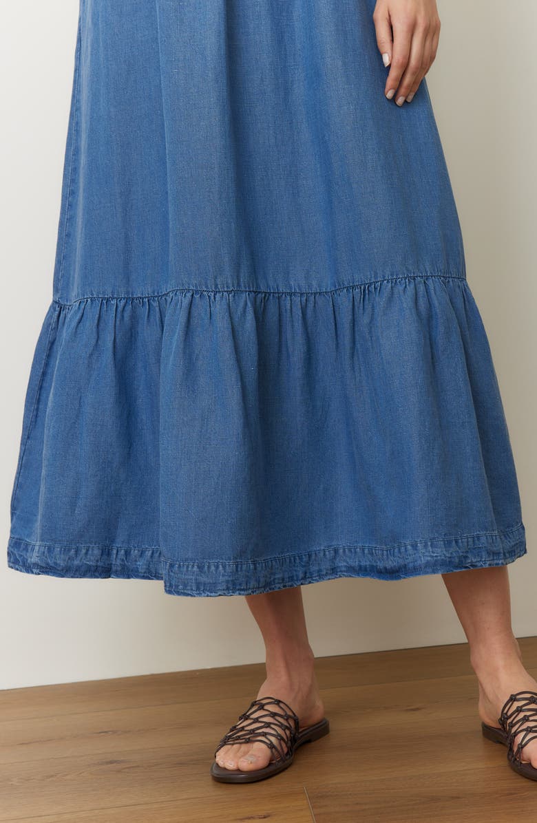 Marine Layer Selene Smocked Sleeveless Maxi Dress, Alternate, color, Medium Wash