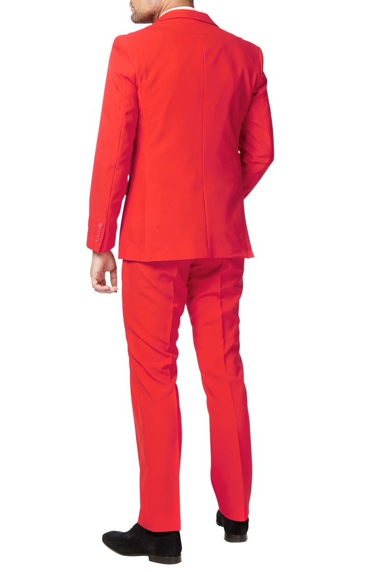 Red Devil Slim Fit Two-Piece Suit & Tie Set, Alternate, color, MEDIUM RED