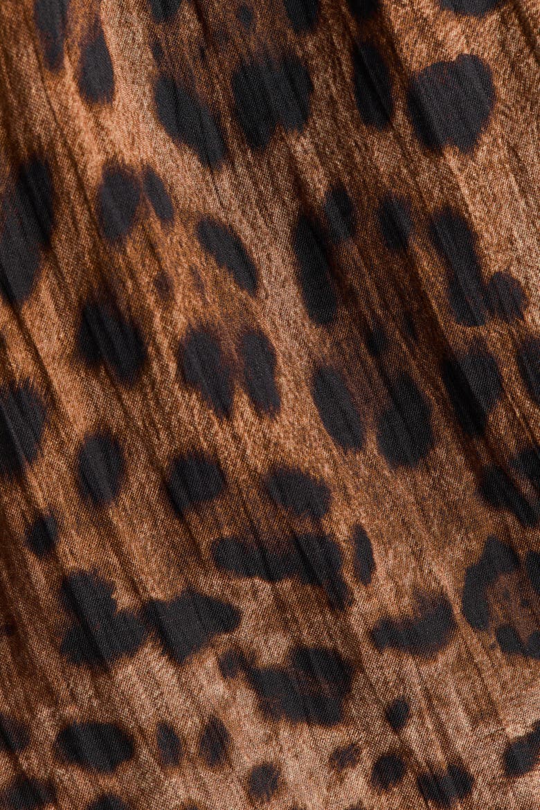 Tie-detail Balloon Trousers, Alternate, color, Brown/leopard print