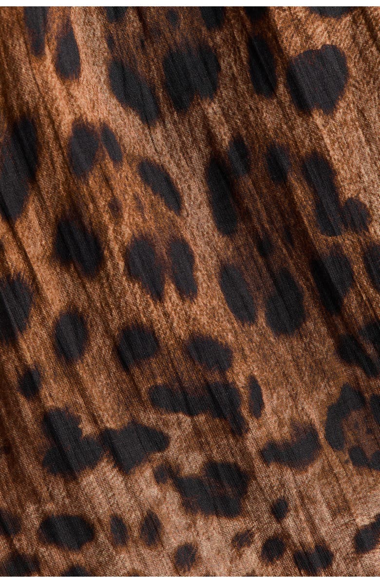 H&M Tie-detail Balloon Trousers, Alternate, color, Brown/Leopard Print