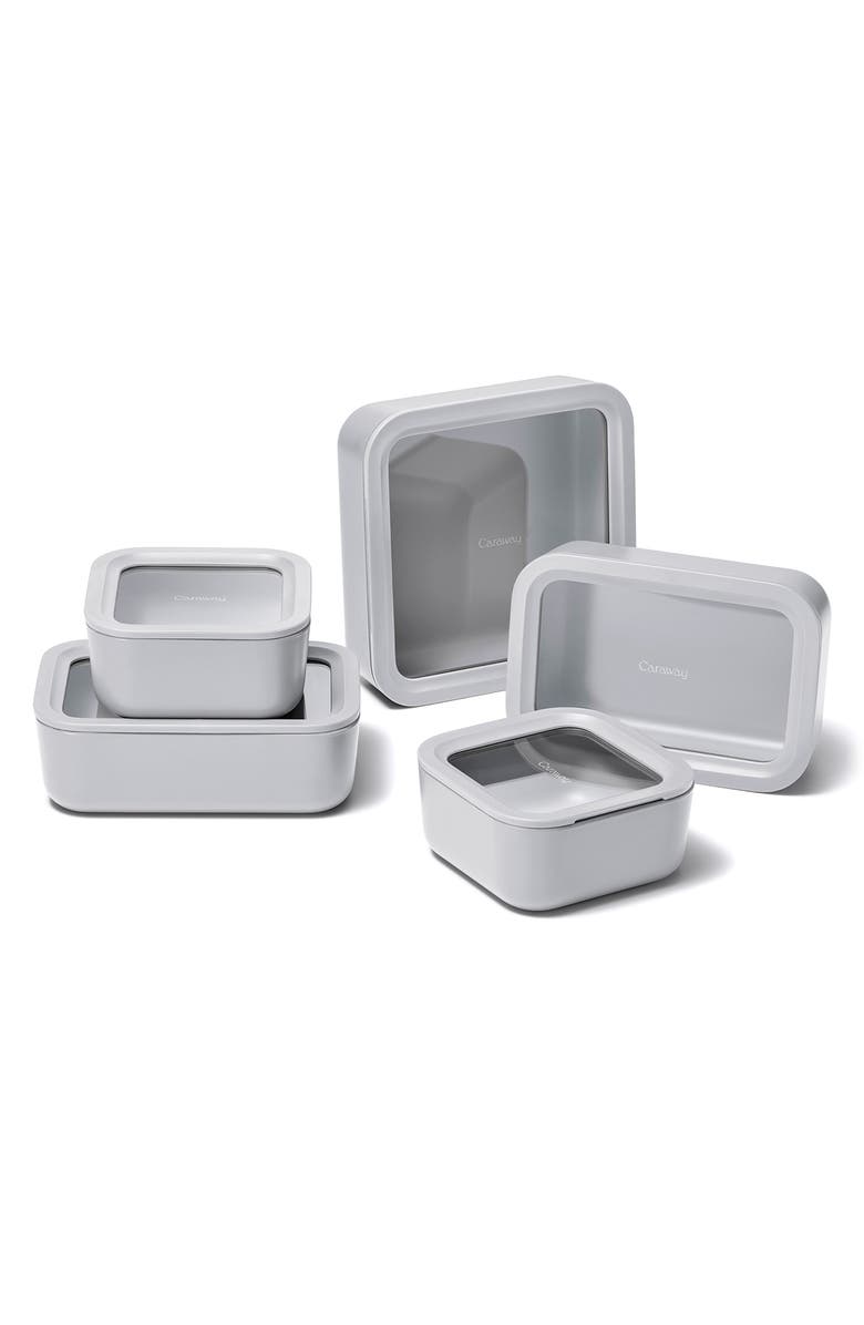 CARAWAY 13-Piece Food Storage Glass Container Set, Main, color, Gray