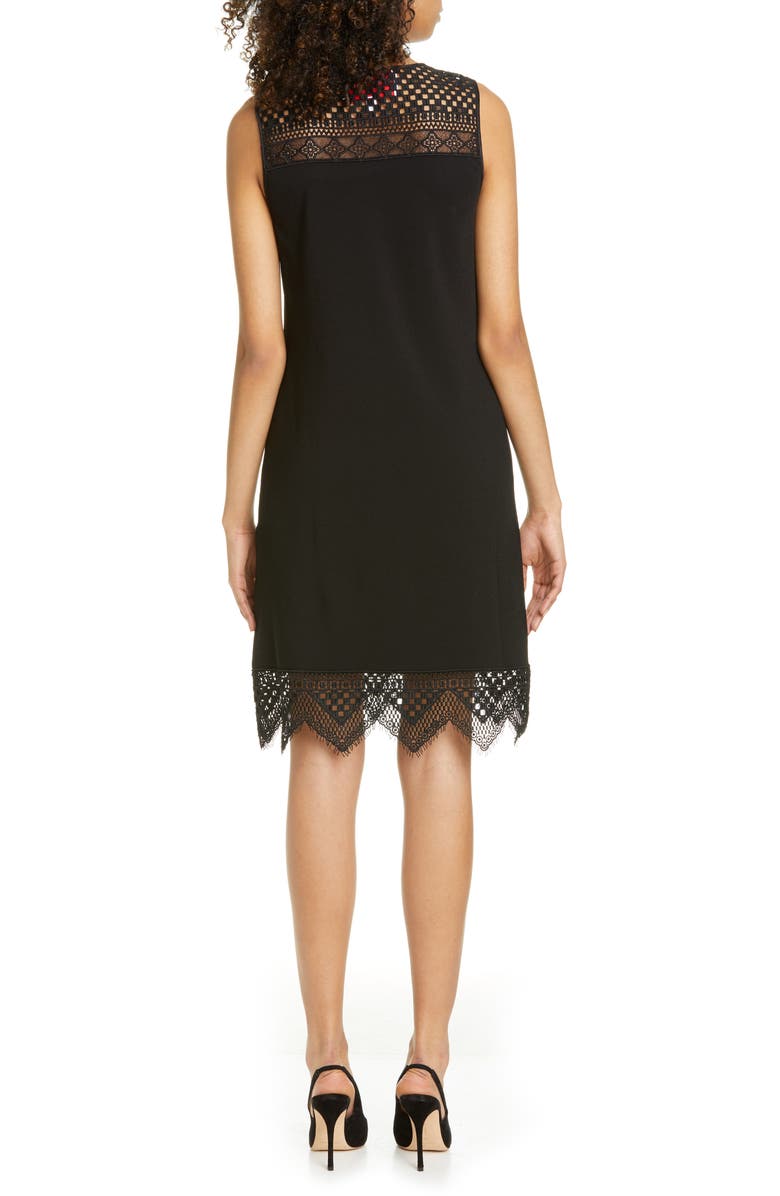 Carolina Herrera Guipure Lace Inset Shift Dress, Alternate, color, 