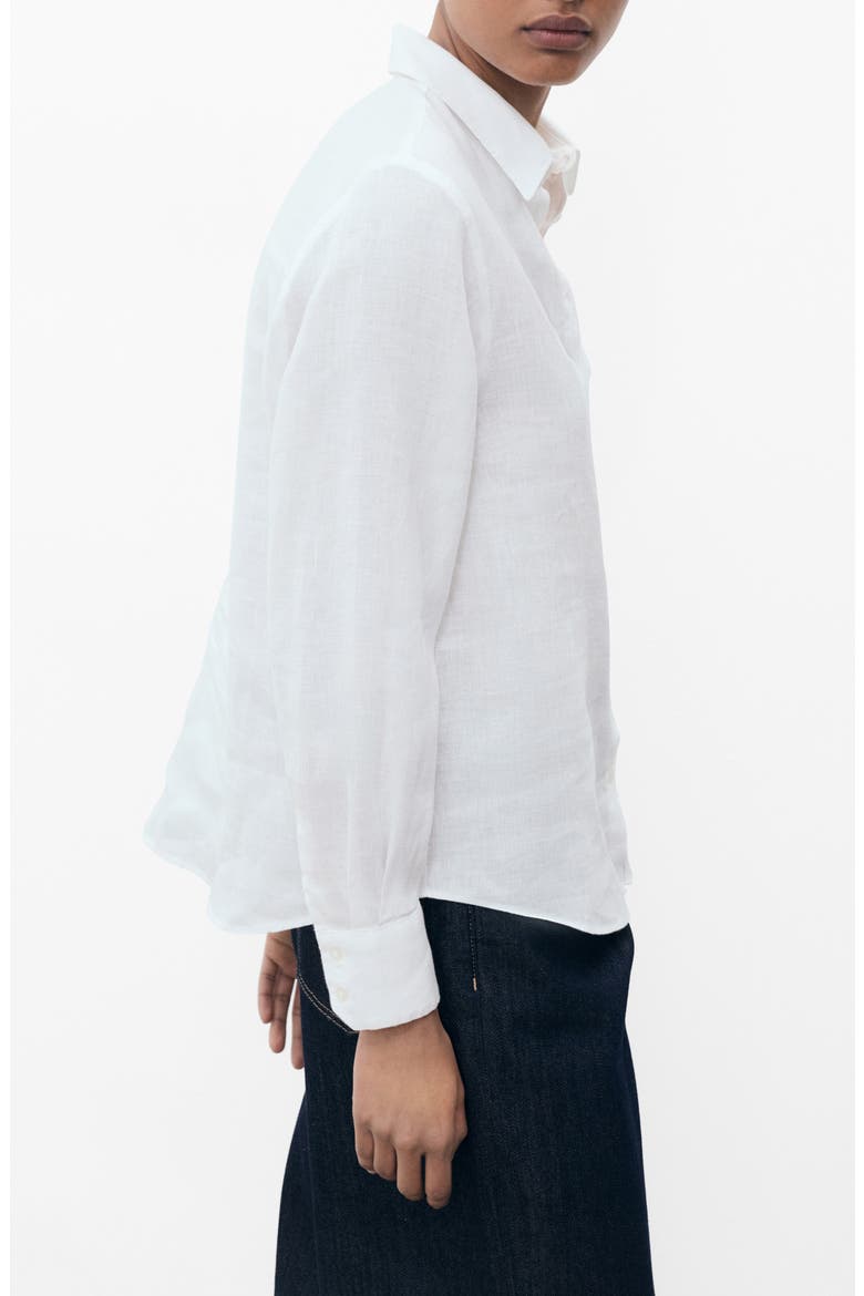 Linen Button-Up Shirt, Main, color, NATURAL WHITE