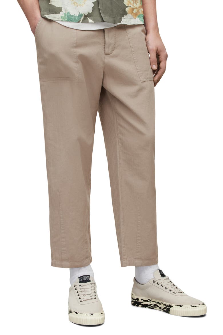 Archer Cotton & Linen Trousers, Main, color, BLEACHED KHAKI