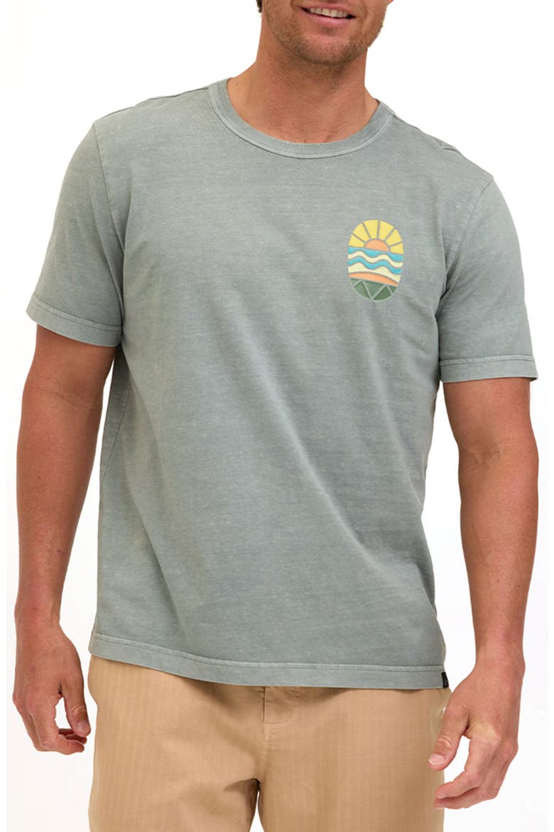 Island Sunrise Graphic T-Shirt, Main, color, WASABI