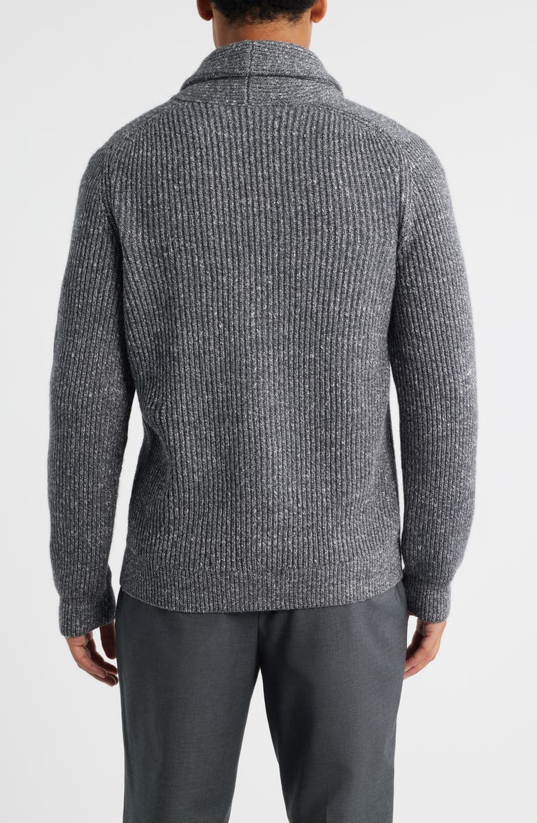 Jack Victor Wool & Silk Shawl Collar Cardigan, Alternate, color, Grey