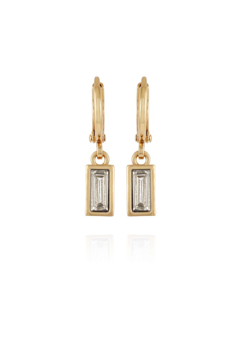 Baguette Drop Earrings, Main, color, 14K Gold Plated