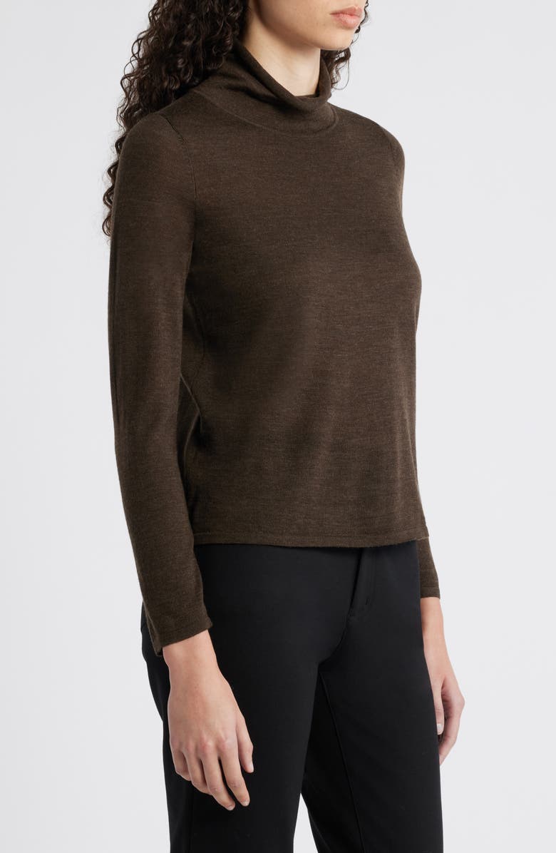 Eileen Fisher Fine Gauge Wool Turtleneck Sweater, Alternate, color, Wren