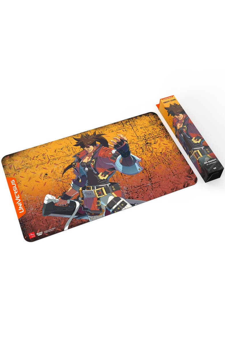 GUILTY GEAR, STRIVE, Playmat Sol Badguy, 24x14 Inch Neoprene Mat, Alternate, color, Multicolored