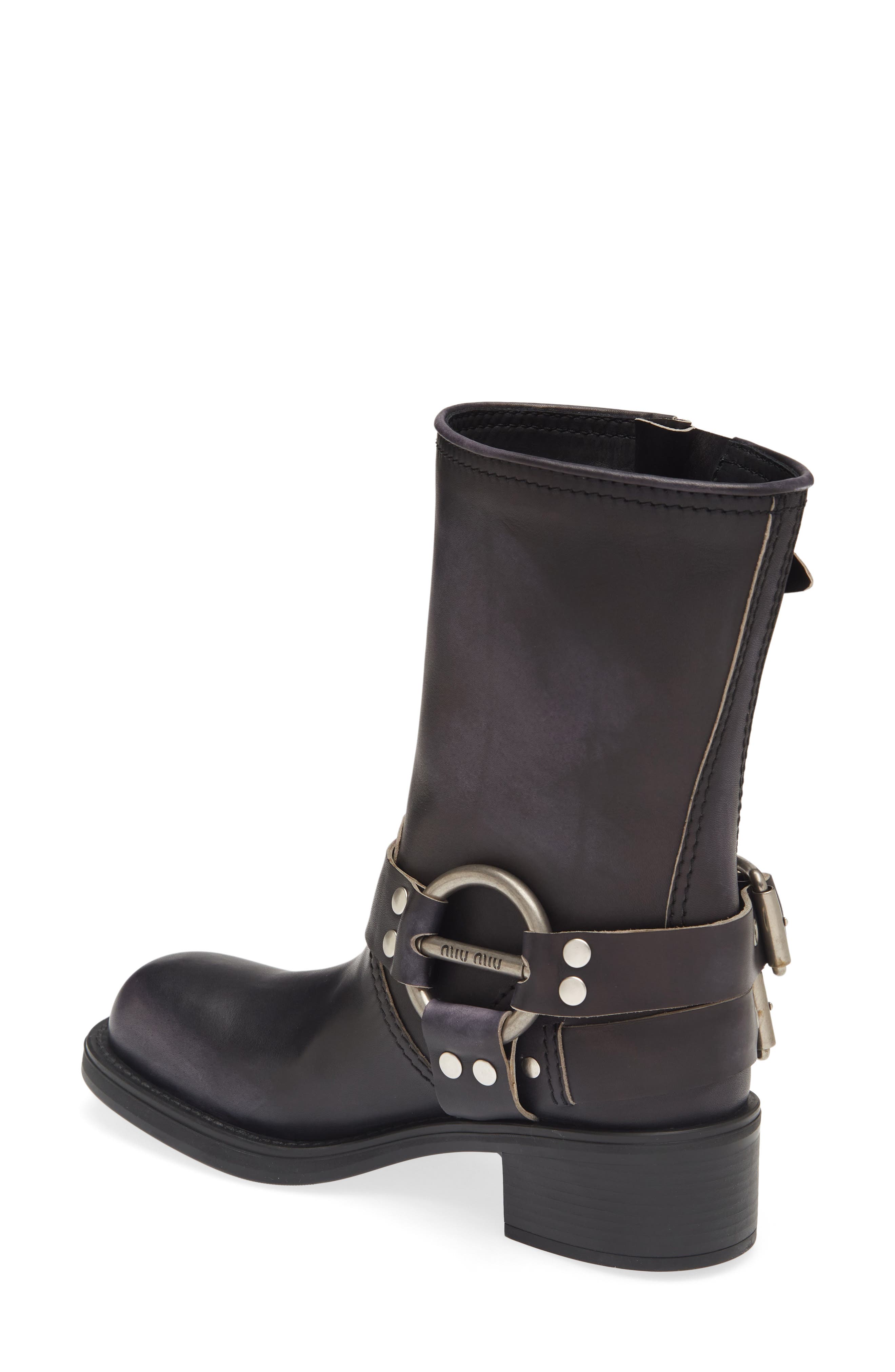 Miu Miu Harness Biker Boot, Alternate, color, 