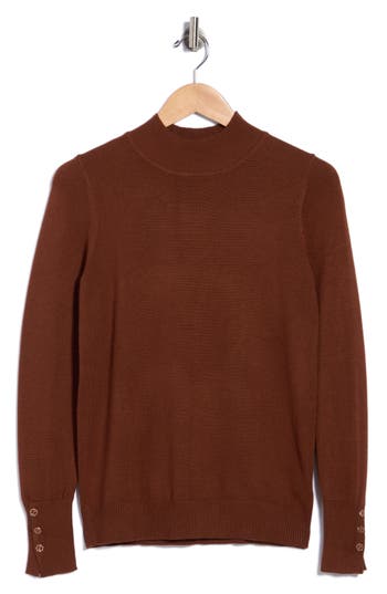 Joseph A Mock Neck Sweater In Cappucino