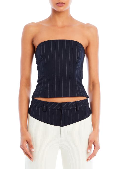 Stripe Lace Up Bustier