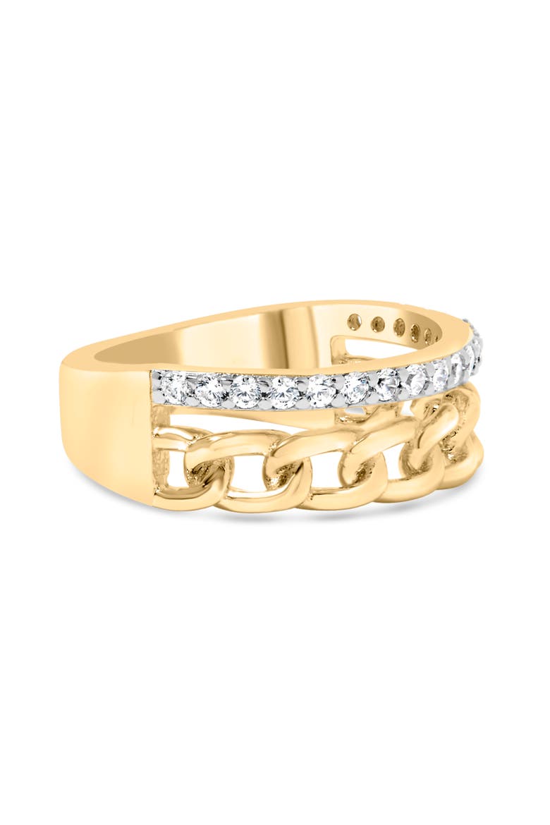 10K Yellow Gold 1/5 Cttw Diamond Cuban Link Ring Band, Alternate, color, Yellow Gold