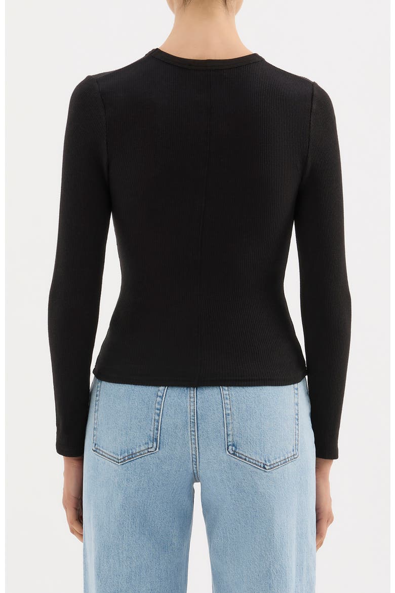Rib Ls Tee, Alternate, color, Black