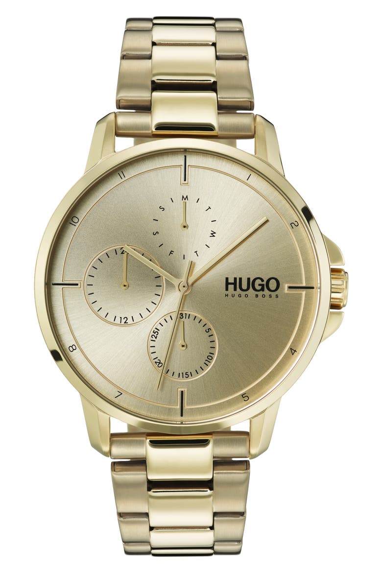 Bracelet Watch, 42mm, Main, color, GOLD