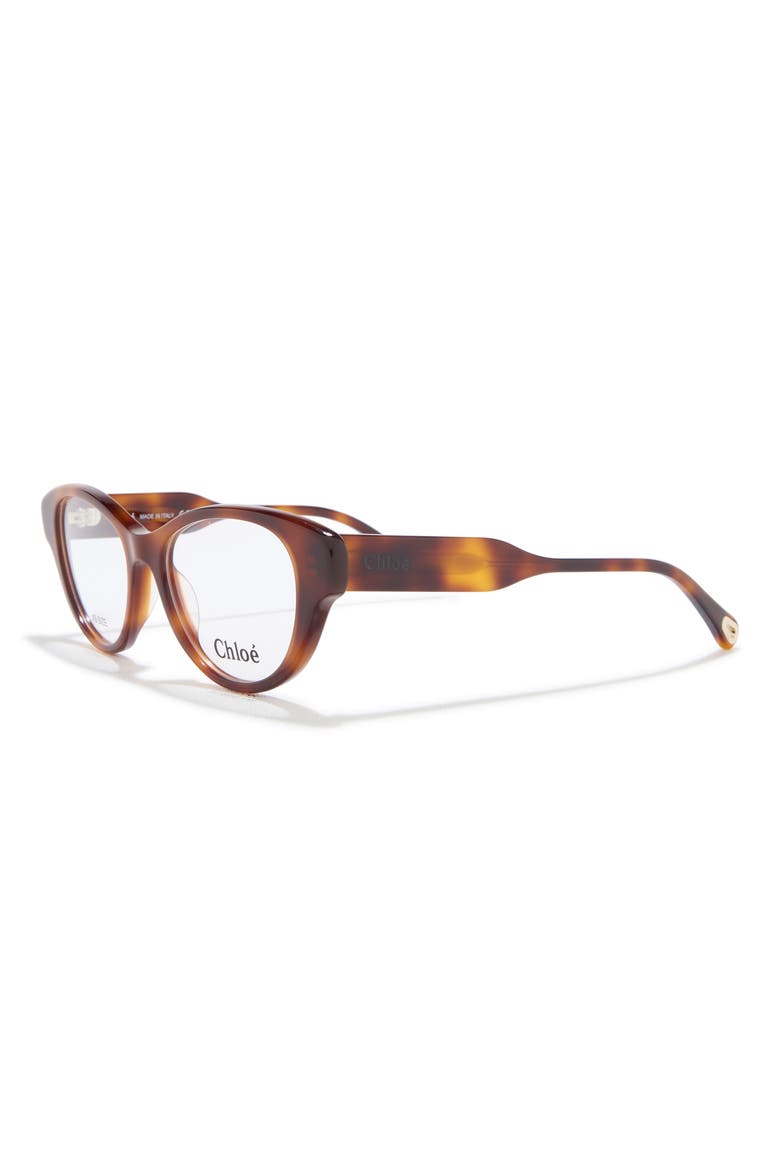50mm Cat Eye Optical Glasses, Alternate, color, HAVANA HAVANA TRANSPARENT