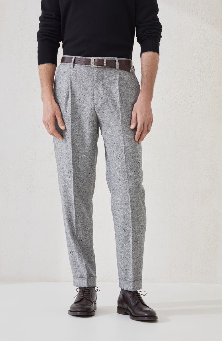 Brunello Cucinelli Sharkskin trousers, Alternate, color, Medium Grey