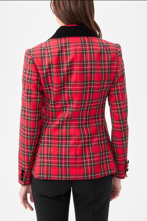 Trina Turk Revolution Plaid Jacket In Red