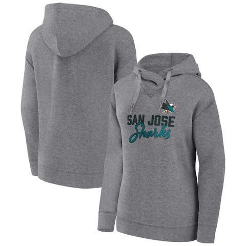 Women's Fanatics Heather Gray San Jose Sharks Script Favorite Pullover Hoodie