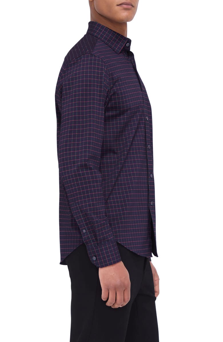 Bugatchi Jax OoohCotton<sup>®</sup> Check Print Button-Up Shirt, Alternate, color, 